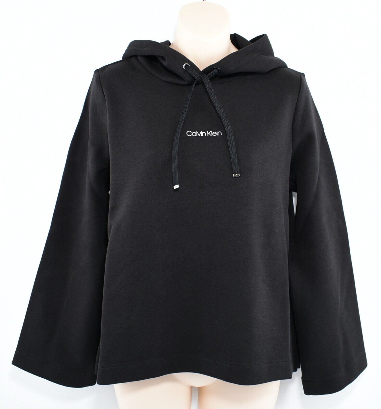 CALVIN KLEIN Women's Mini CK Cropped Hoodie Sweatshirt, Black, size M (UK 12)