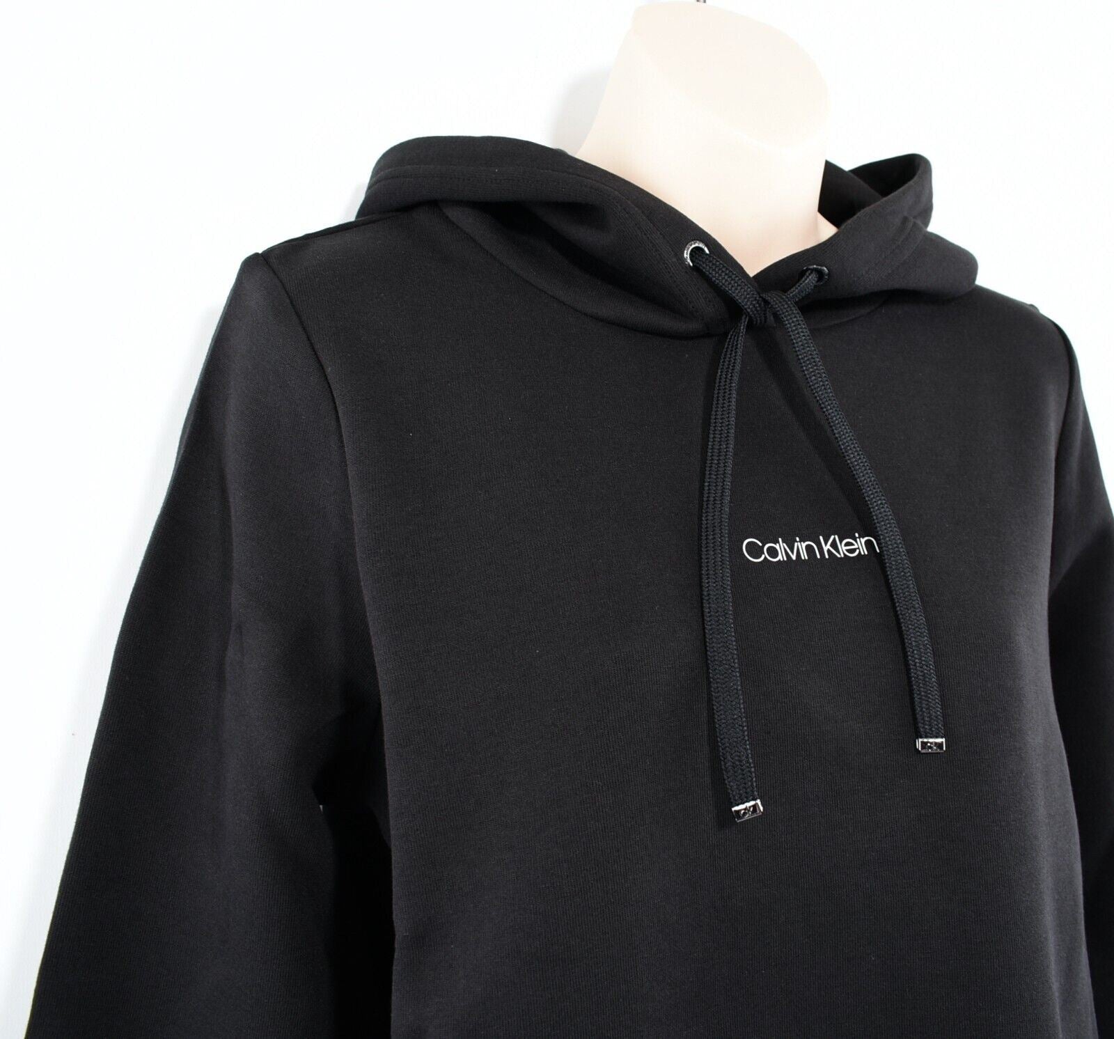 CALVIN KLEIN Women's Mini CK Cropped Hoodie Sweatshirt, Black, size M (UK 12)