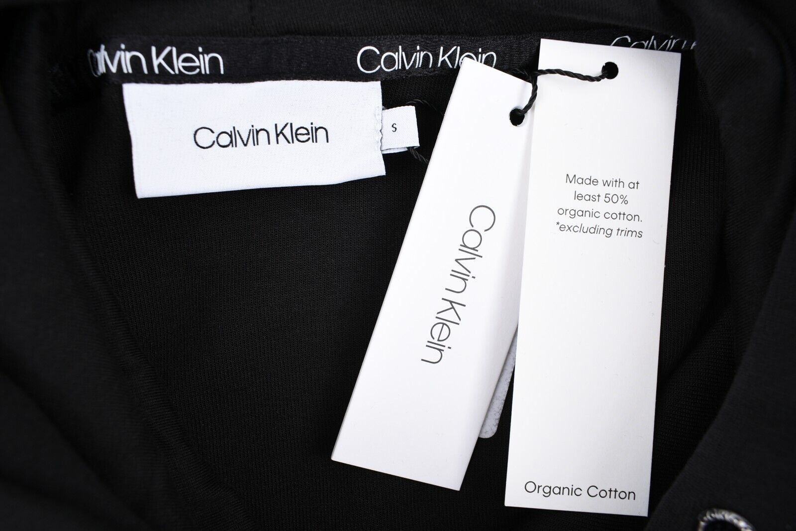 CALVIN KLEIN Women's Mini CK Cropped Hoodie Sweatshirt, Black, size S (UK 10)