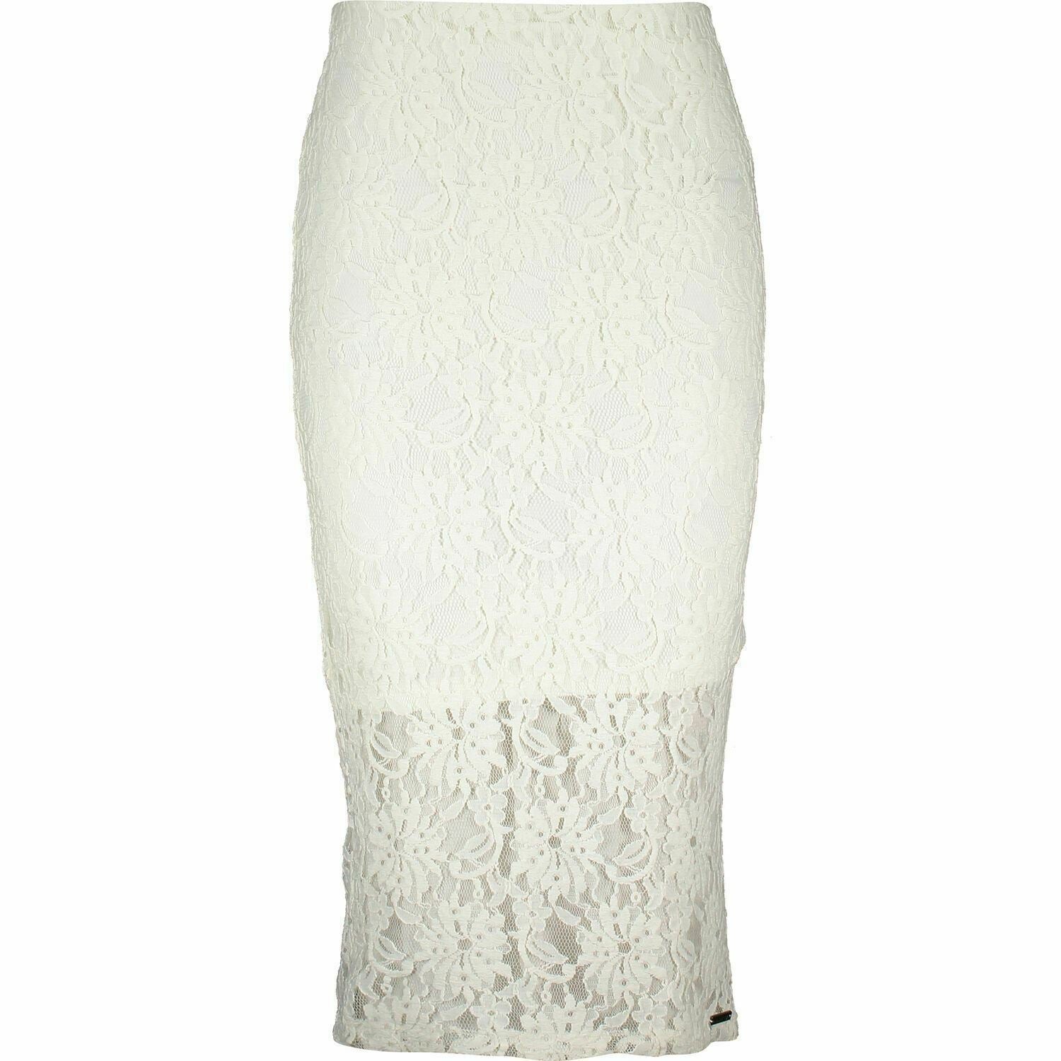 Superdry Womens Off white Lace Pencil Skirt  Size XS Extra Small RRP Â£34.99