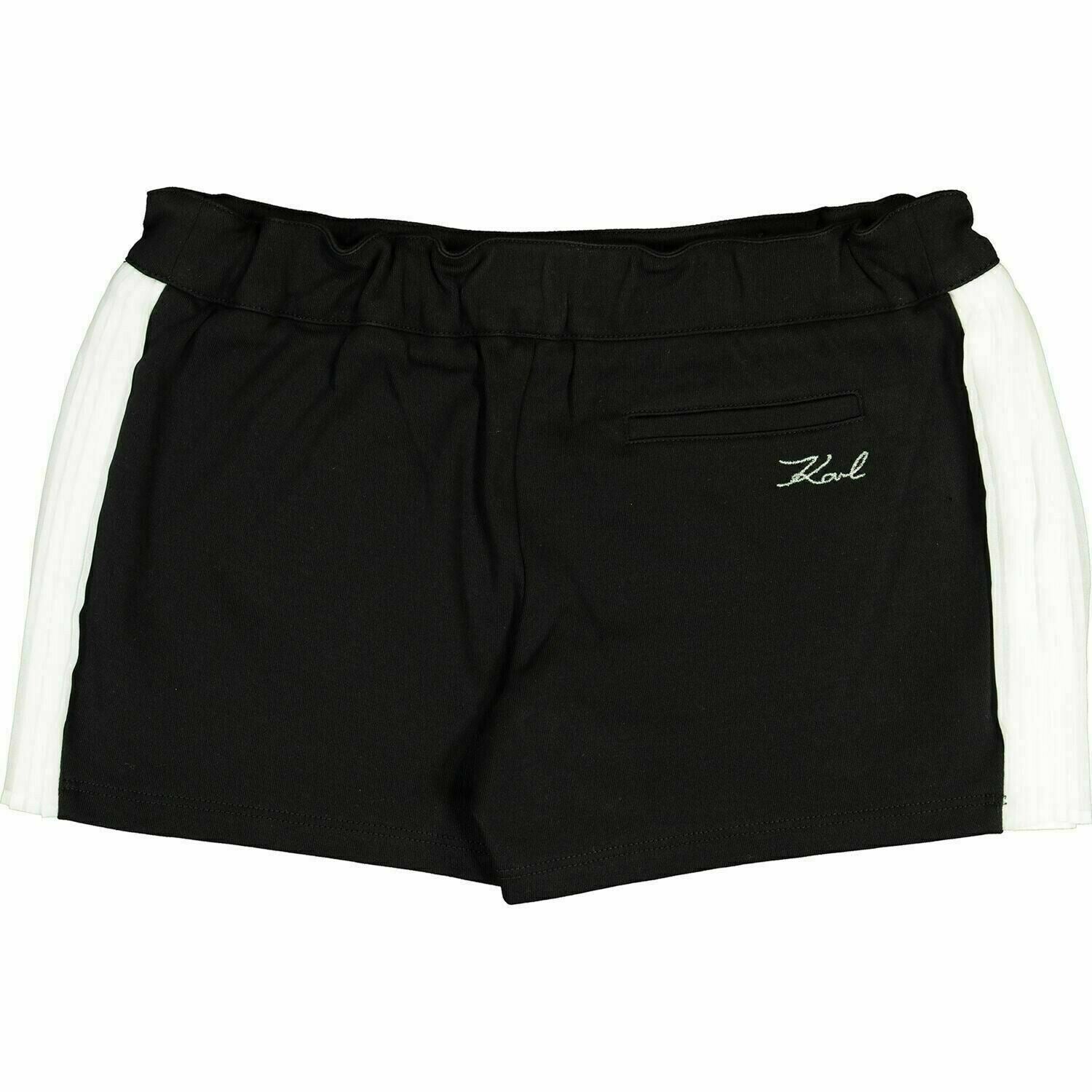 KARL LAGERFELD Girls' Kids' Black and White Shorts, size 8 years