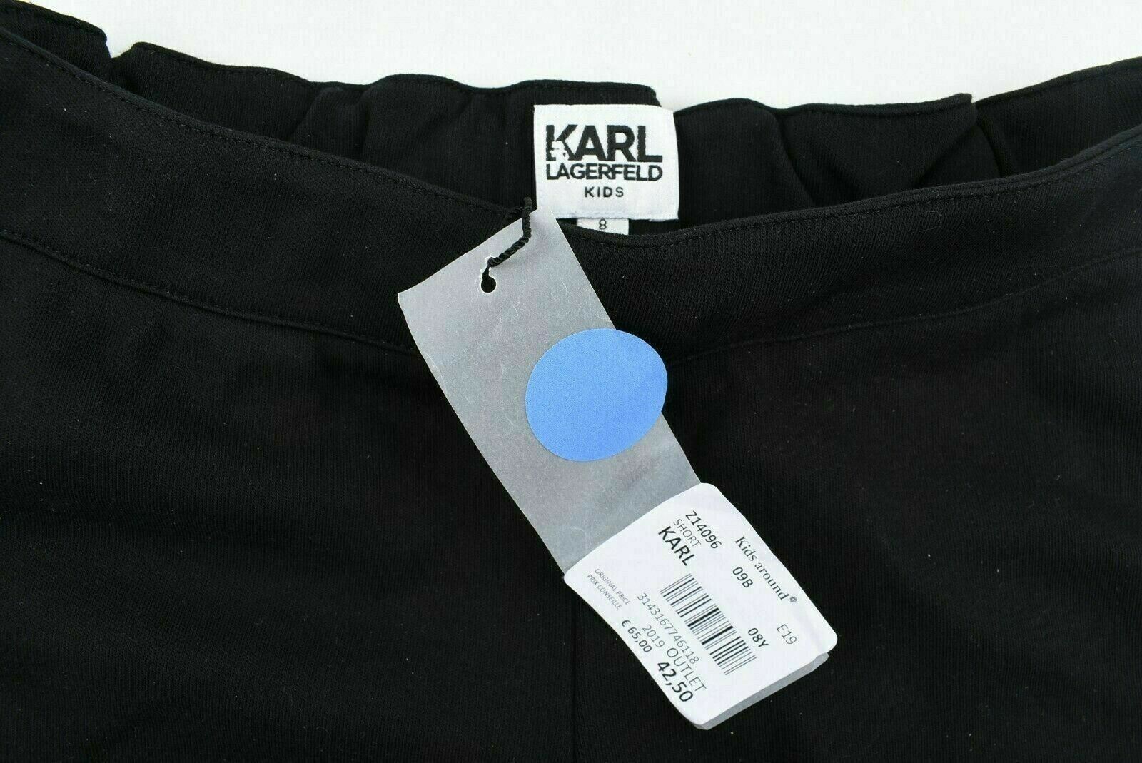 KARL LAGERFELD Girls' Kids' Black and White Shorts, size 8 years