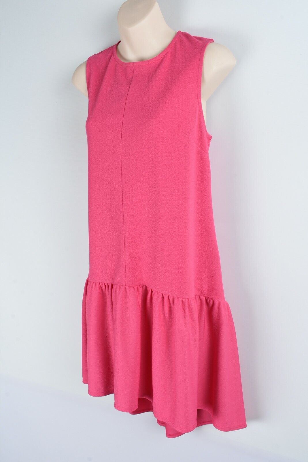 MISS SELFRIDGE Women's Hot Pink Frill Hem Dress, size UK 12