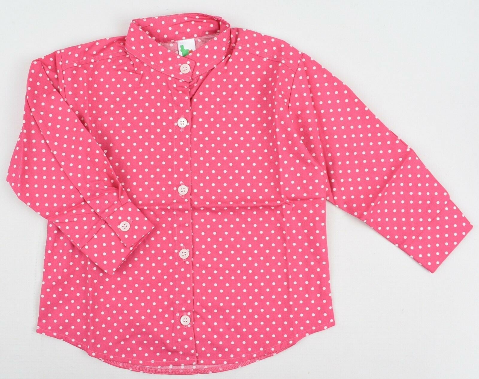 GREEN RABBIT Baby Girls' Polka Dot Shirt, Pink, MADE IN UK, size 12-18 Months