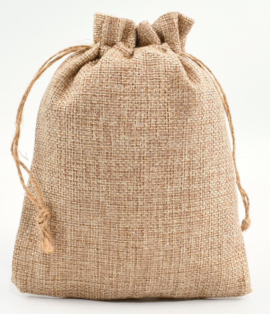 14x JUTE BURLAP DRAWSTRING BAGS Pouch Wedding Favour Gift Sacks - 13x18cm