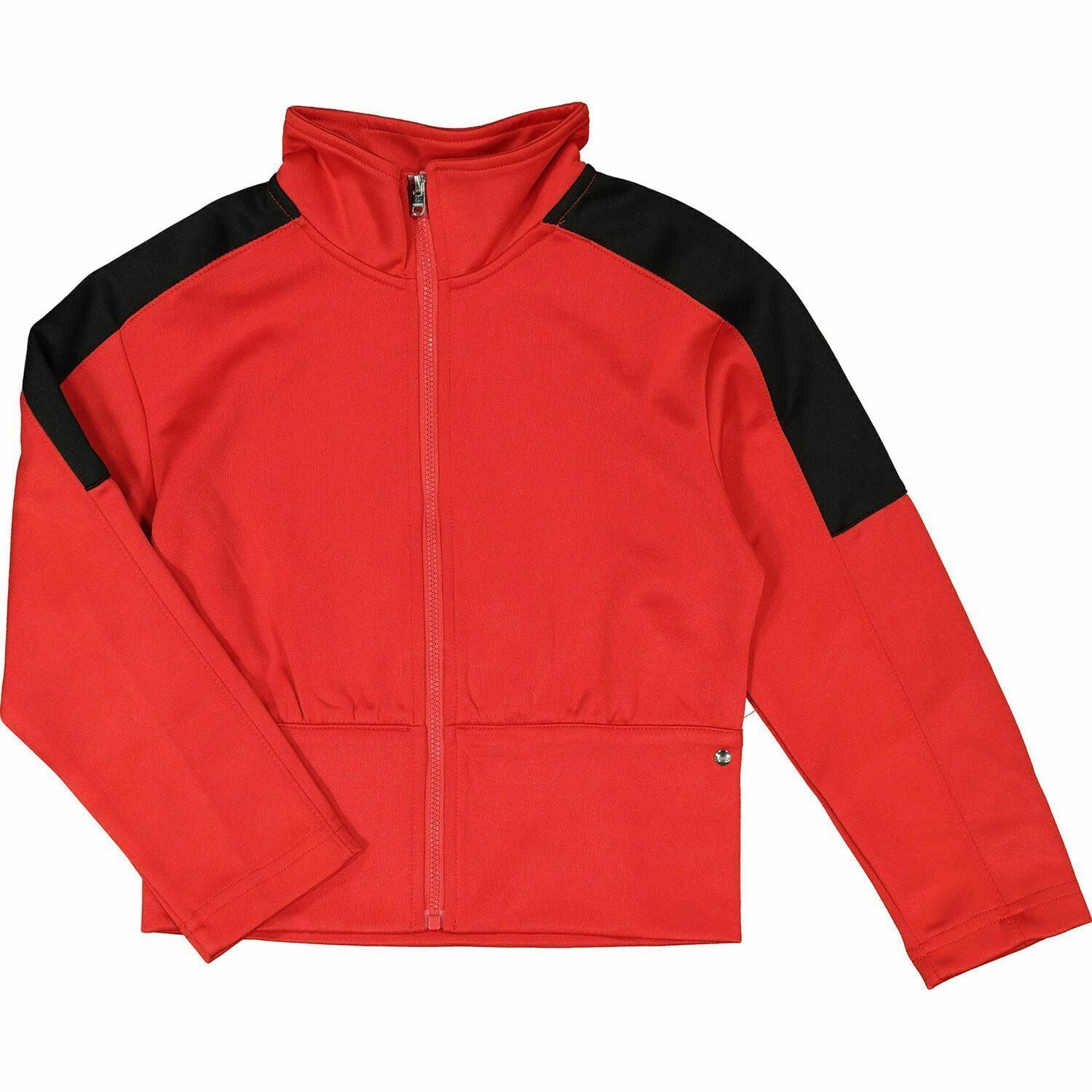 DIESEL Girls' Kids' Zip Up Funnel Neck Track Jacket, Red/Black, size 8 years
