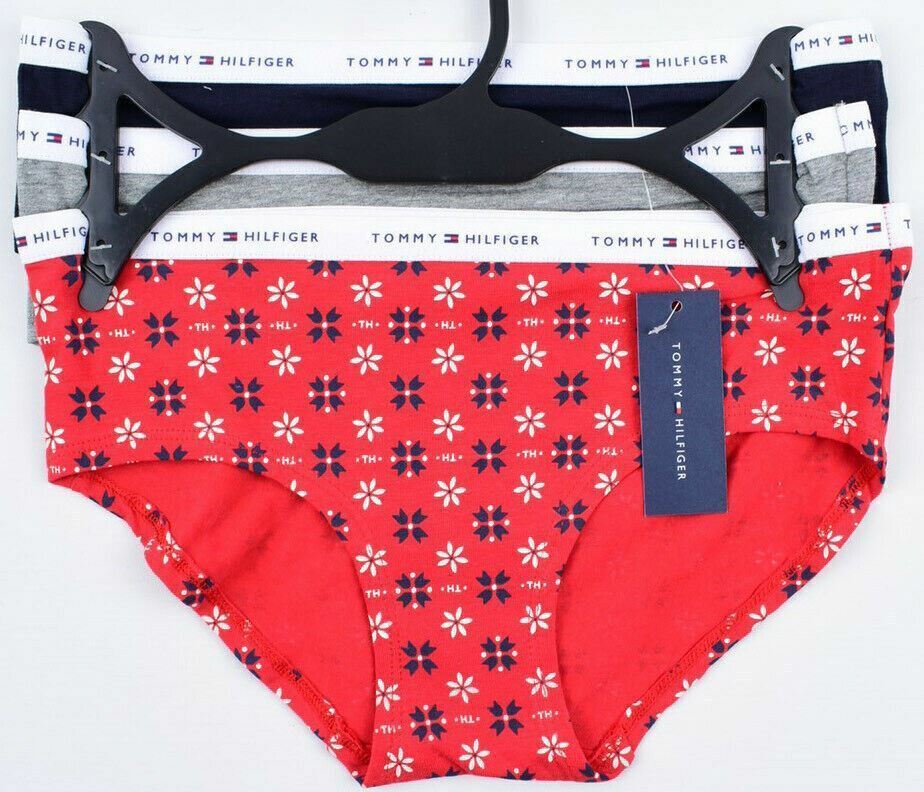 TOMMY HILFIGER 3-pk Women's HIPSTER Briefs Knickers Festive Theme Size Small