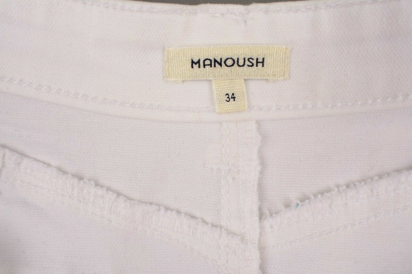 MANOUSH Womens JUPE Glitter Denim Skirt, Off-White, size UK 6