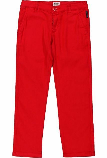 ARMANI JUNIOR Boys Red Linen Blend Trousers Size 6 years or 7 years