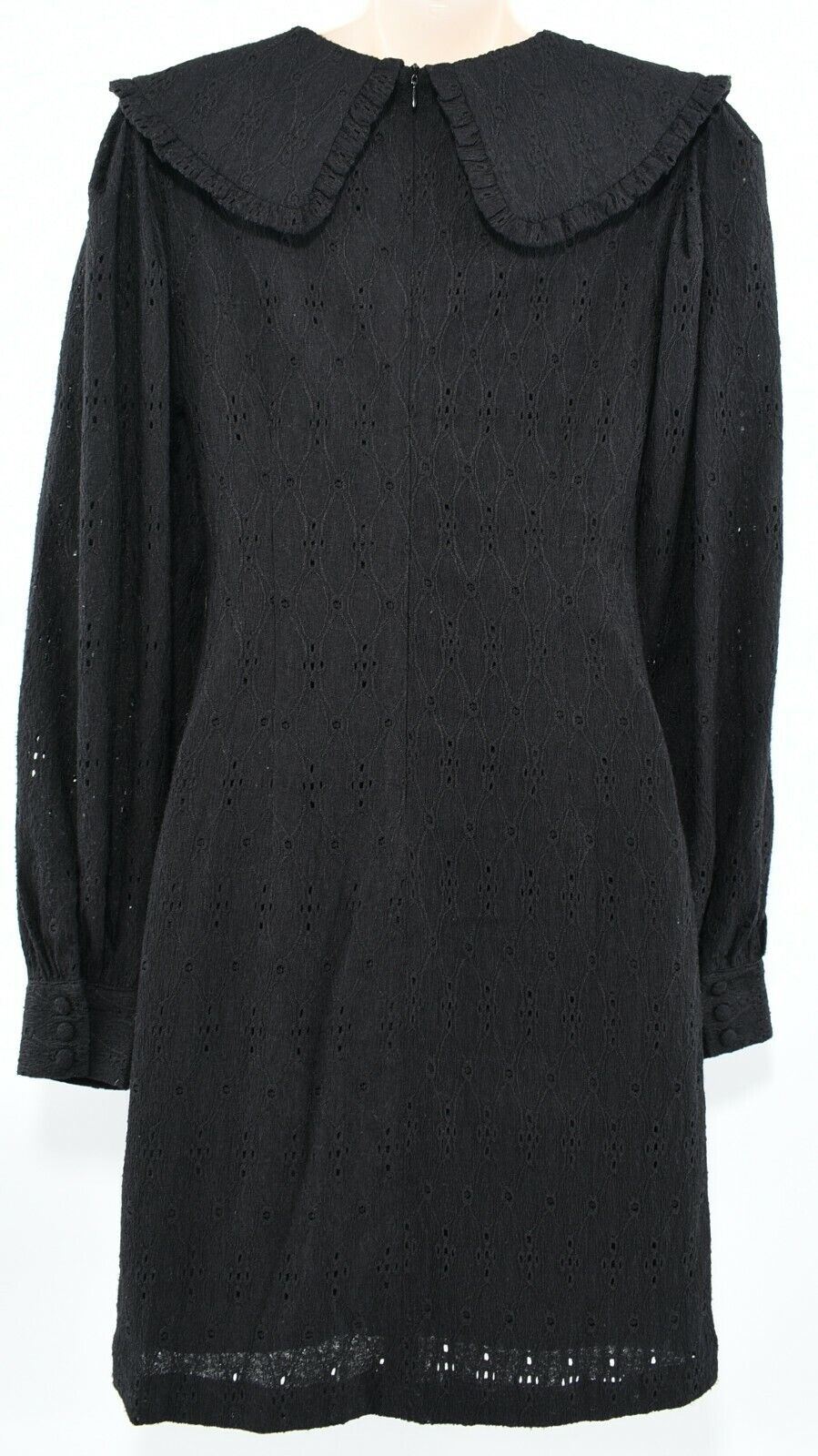SISTERS POINT Women's EINA Mini Dress with Decorative Collar, Black, size XL