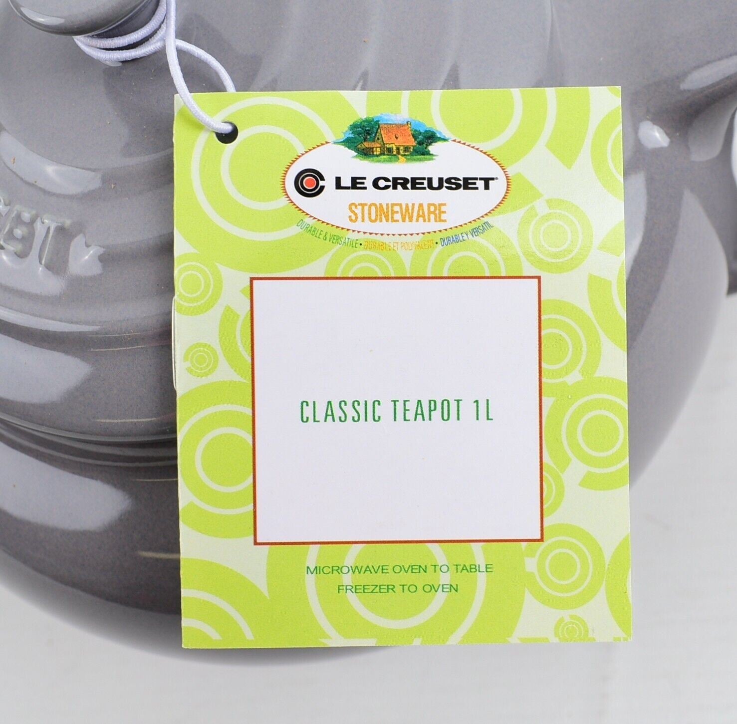 LE CREUSET Stoneware: Stone Grey Round Teapot 1L