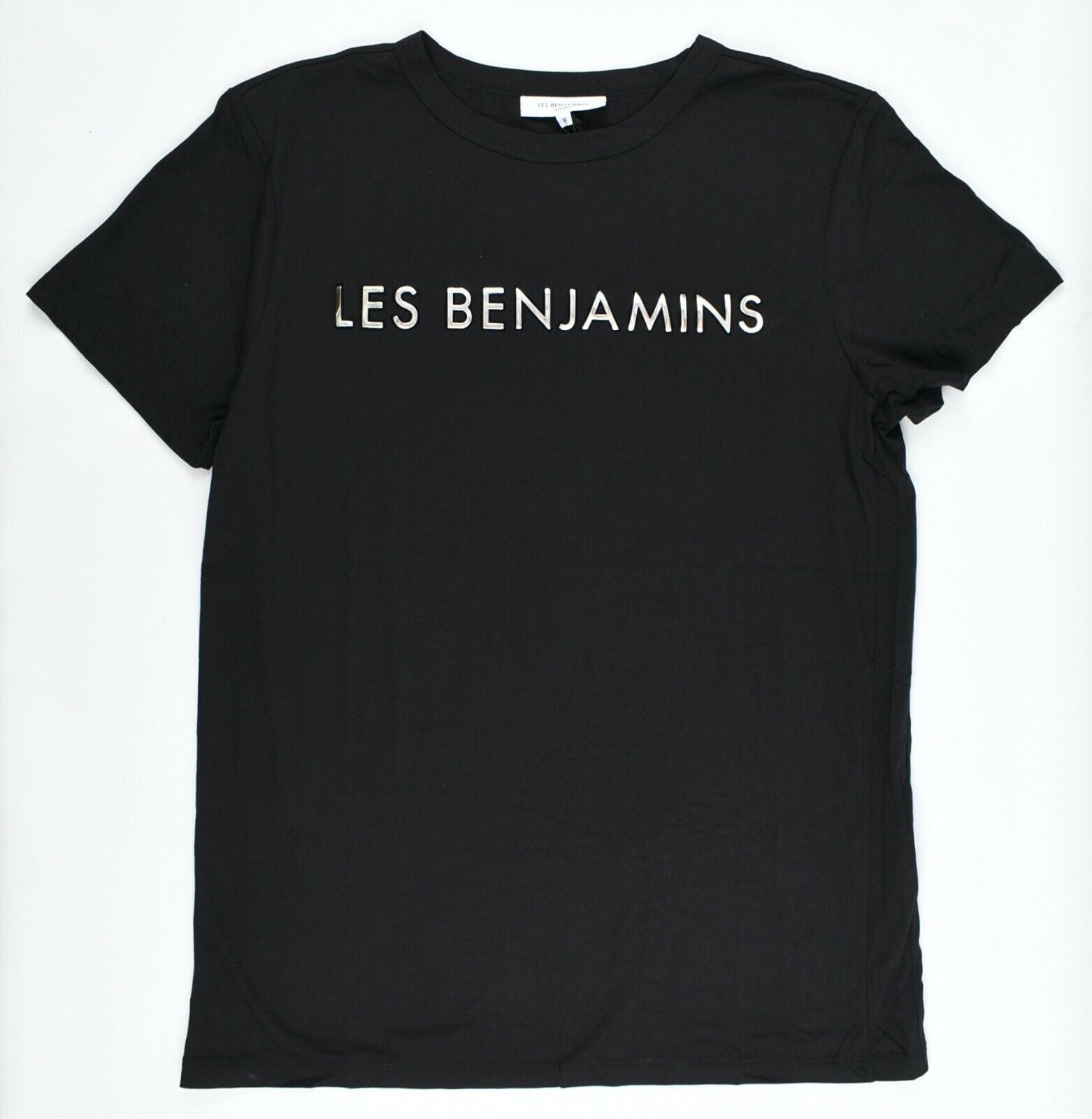 LES BENJAMINS Men's Black & Logo Cotton T-shirt, size M