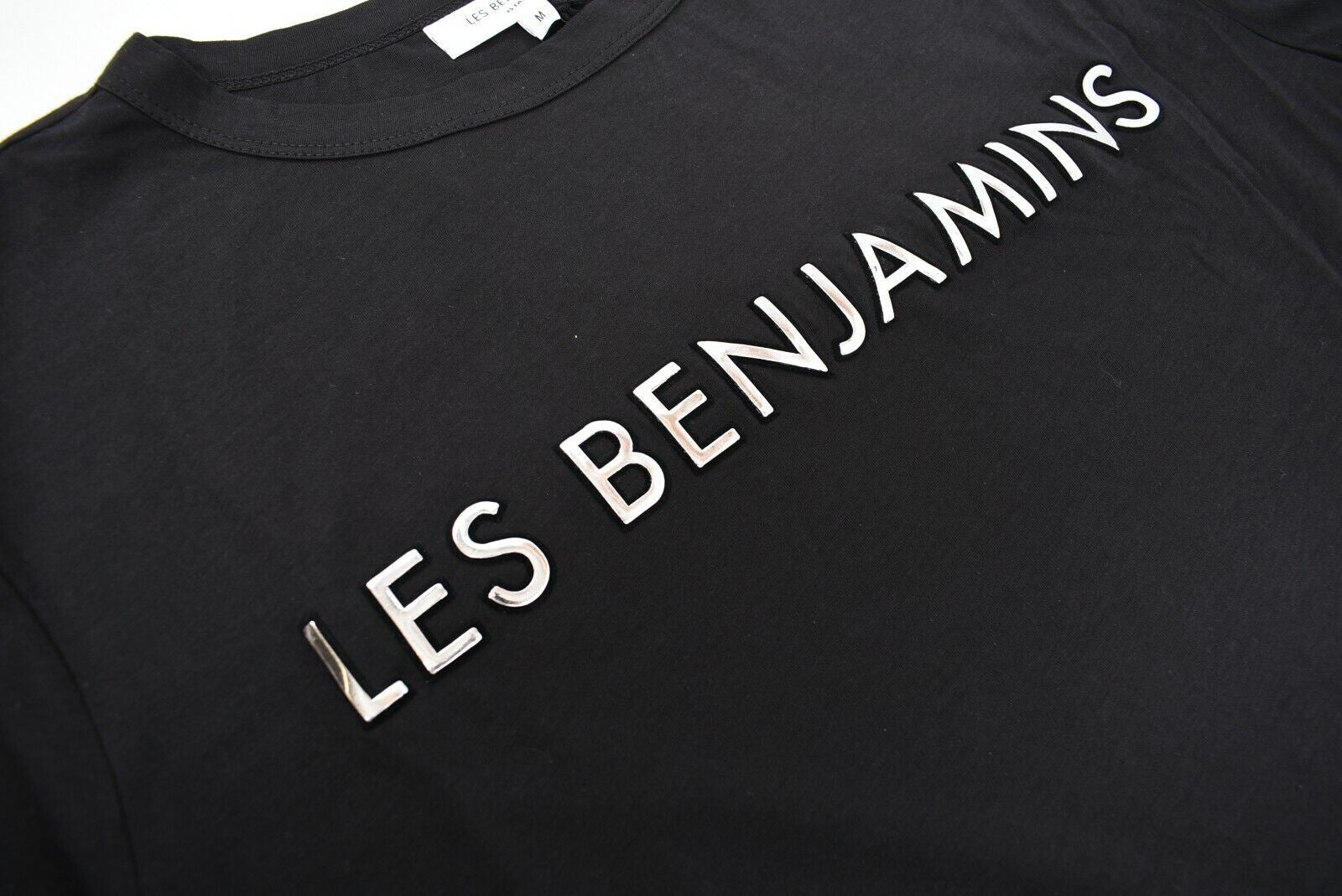 LES BENJAMINS Men's Black & Logo Cotton T-shirt, size M