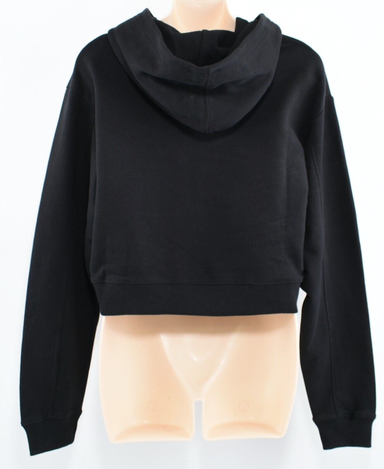 CALVIN KLEIN Women's Tonal Logo Cropped Hoodie, 100% Organic Cotton Black size S