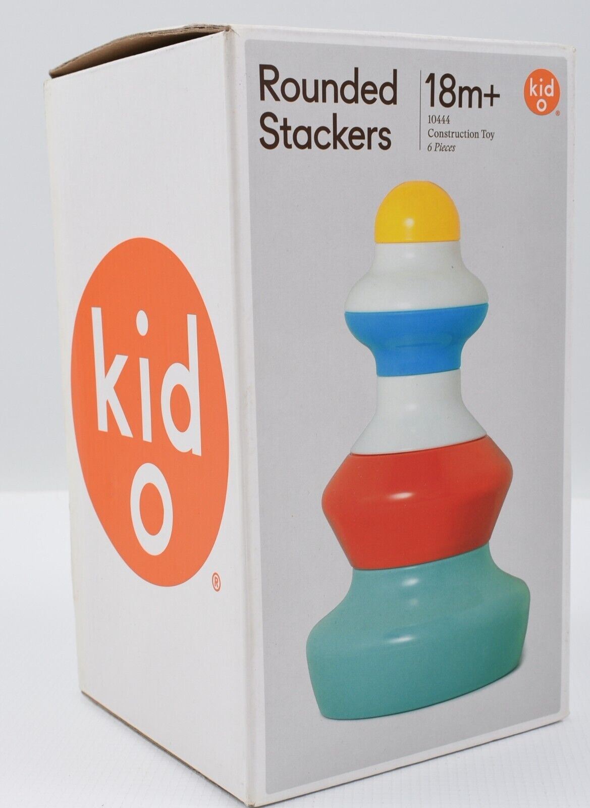KID O Rounded Stackers, 6 Piece Colourful Construction Toy, 18+ months
