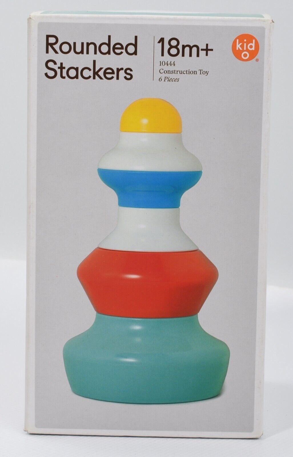 KID O Rounded Stackers, 6 Piece Colourful Construction Toy, 18+ months