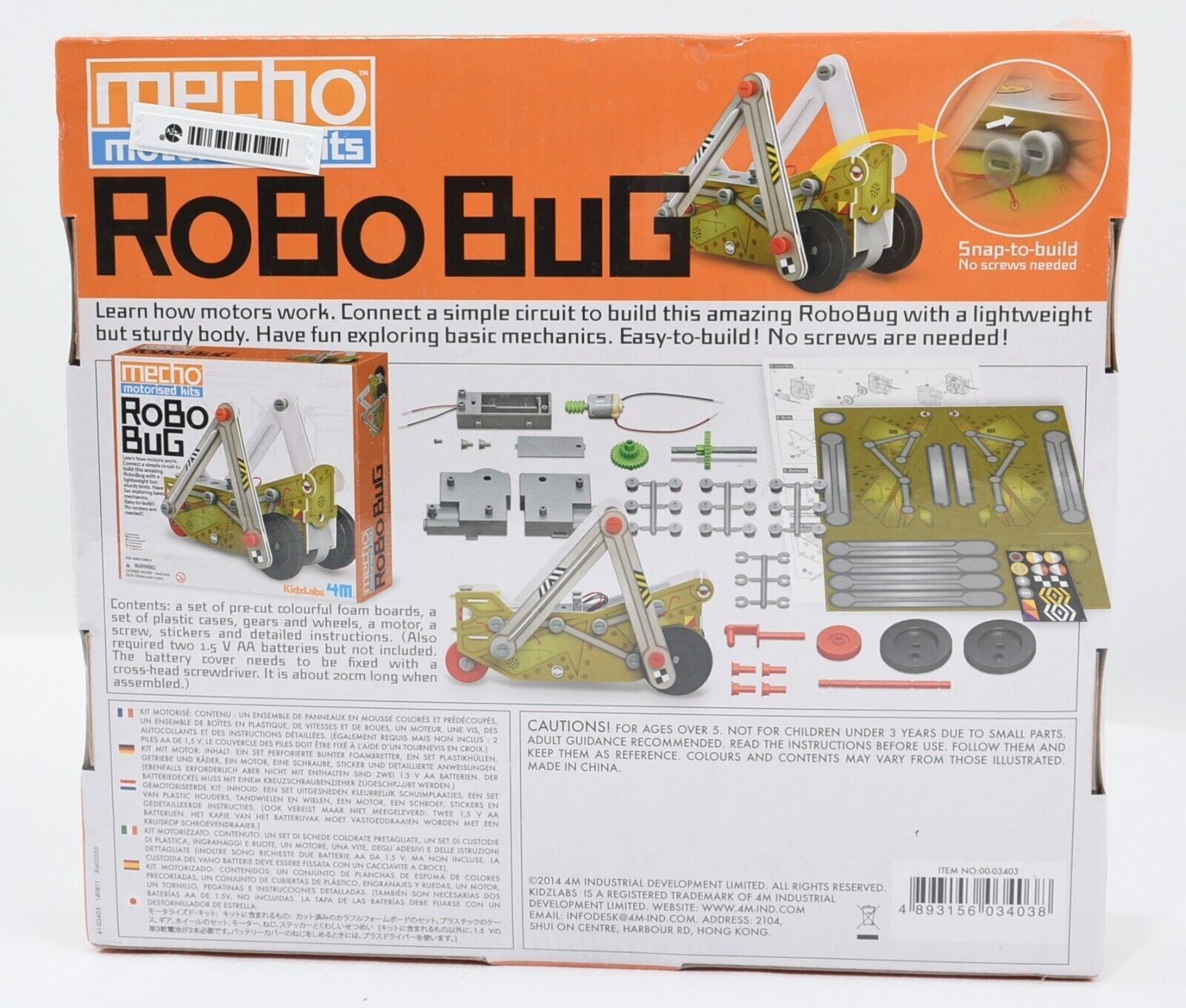 KidzLabs 4M Mecho Motorised Kits - RoboBug