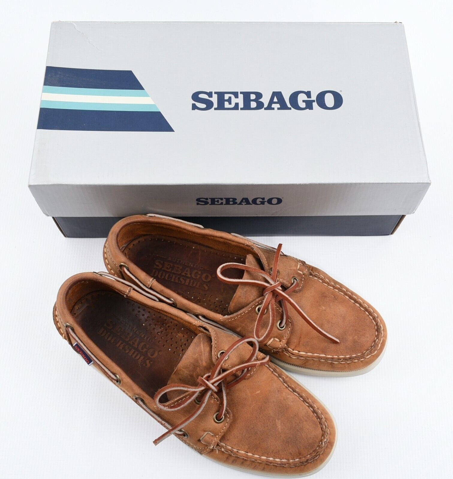 SEBAGO - CAMPSIDES Men's Brown Leather Boat Shoes, size UK 7 /EU 41 *Used - VGC*