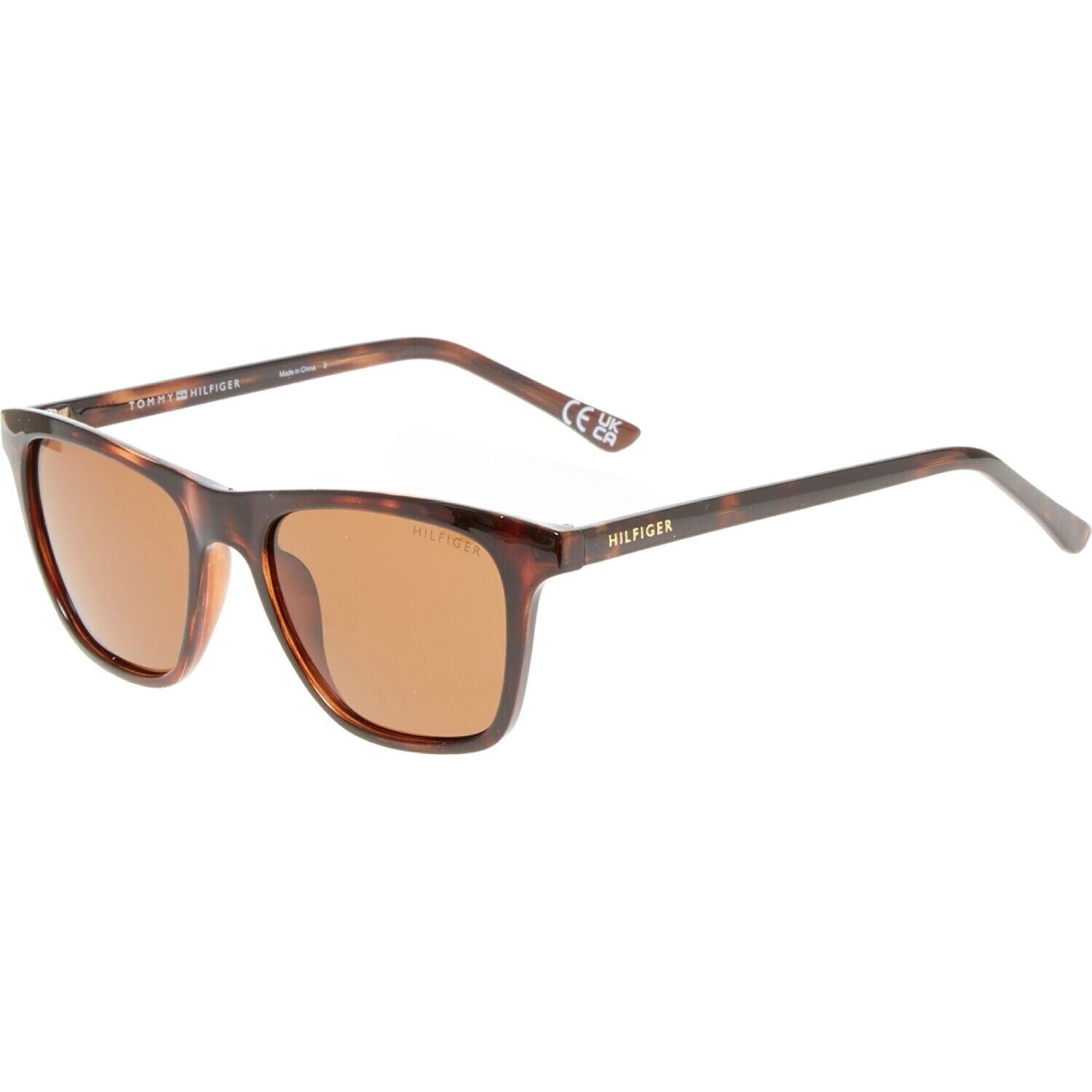 TOMMY HILFIGER Men's TATE Brown Gloss Tortoiseshell Sunglasses, OL562
