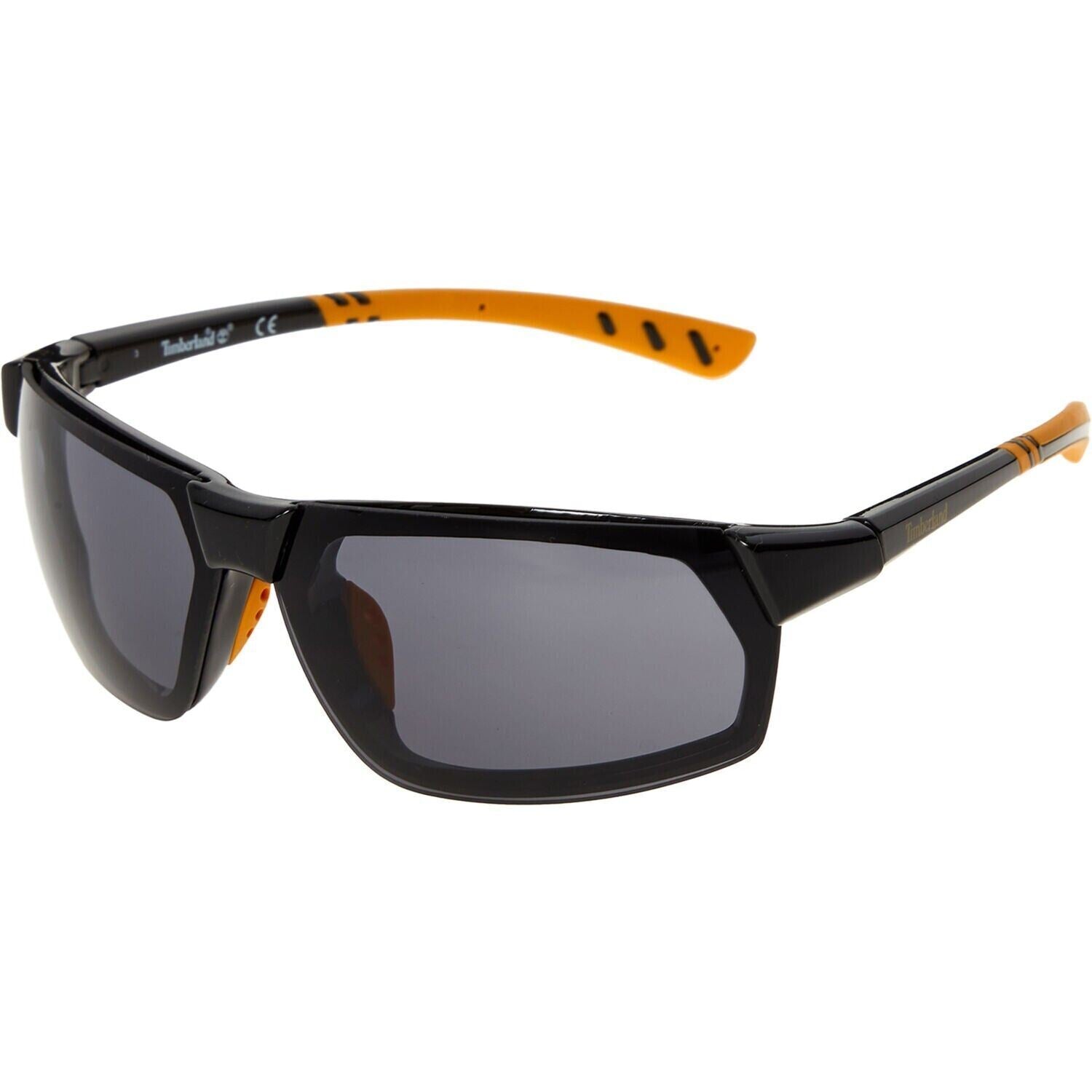 TIMBERLAND Men's Black & Yellow Wrap Sunglasses, TB7219