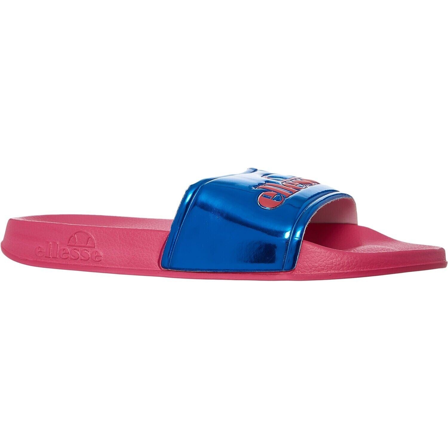 ELLESSE - GISELLE Women's Logo Sliders, Sandals, Pink/Blue, size UK 4 / EU 37