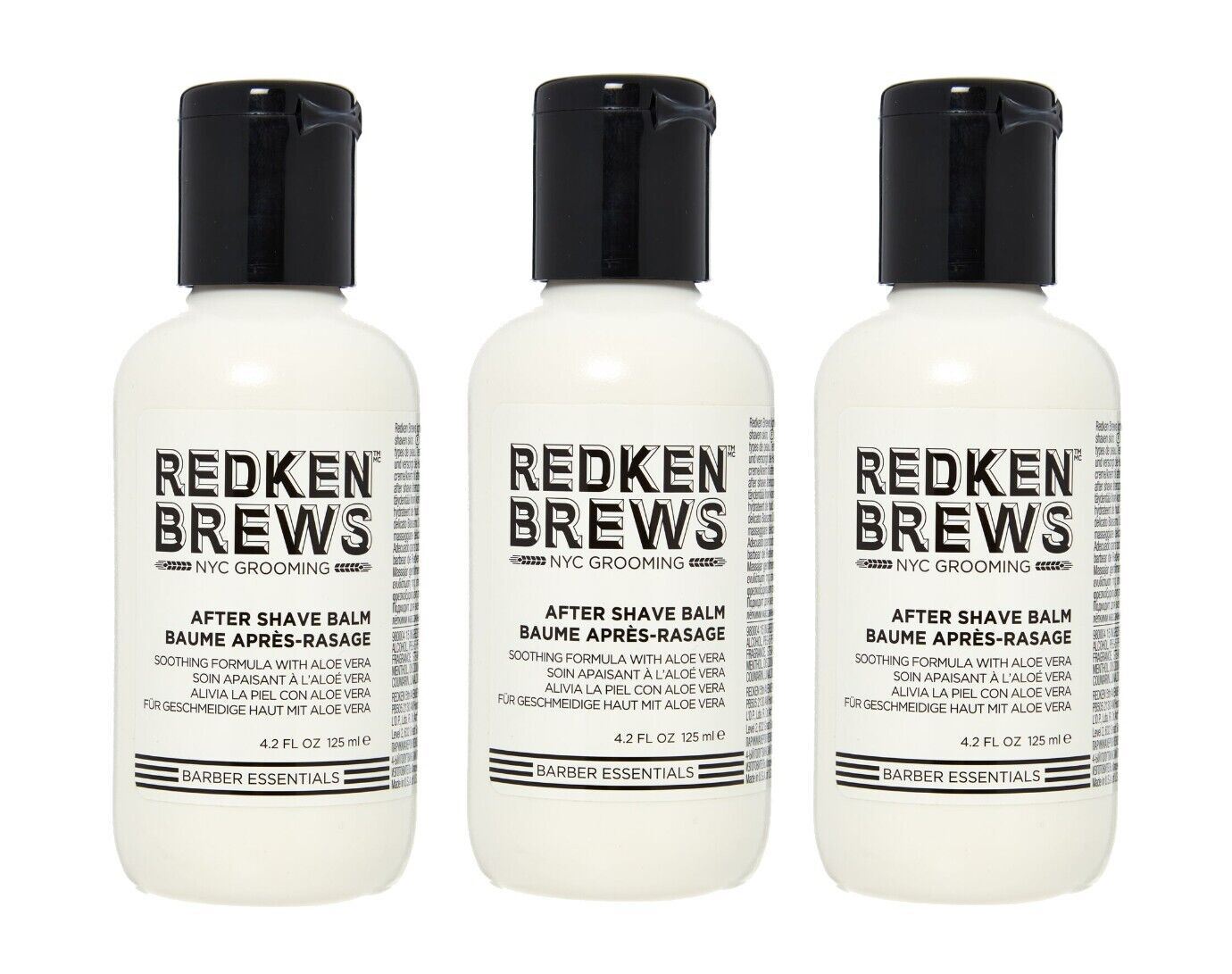 3x REDKEN BREWS - Men's Soothing Aftershave Balm (3x125ml)