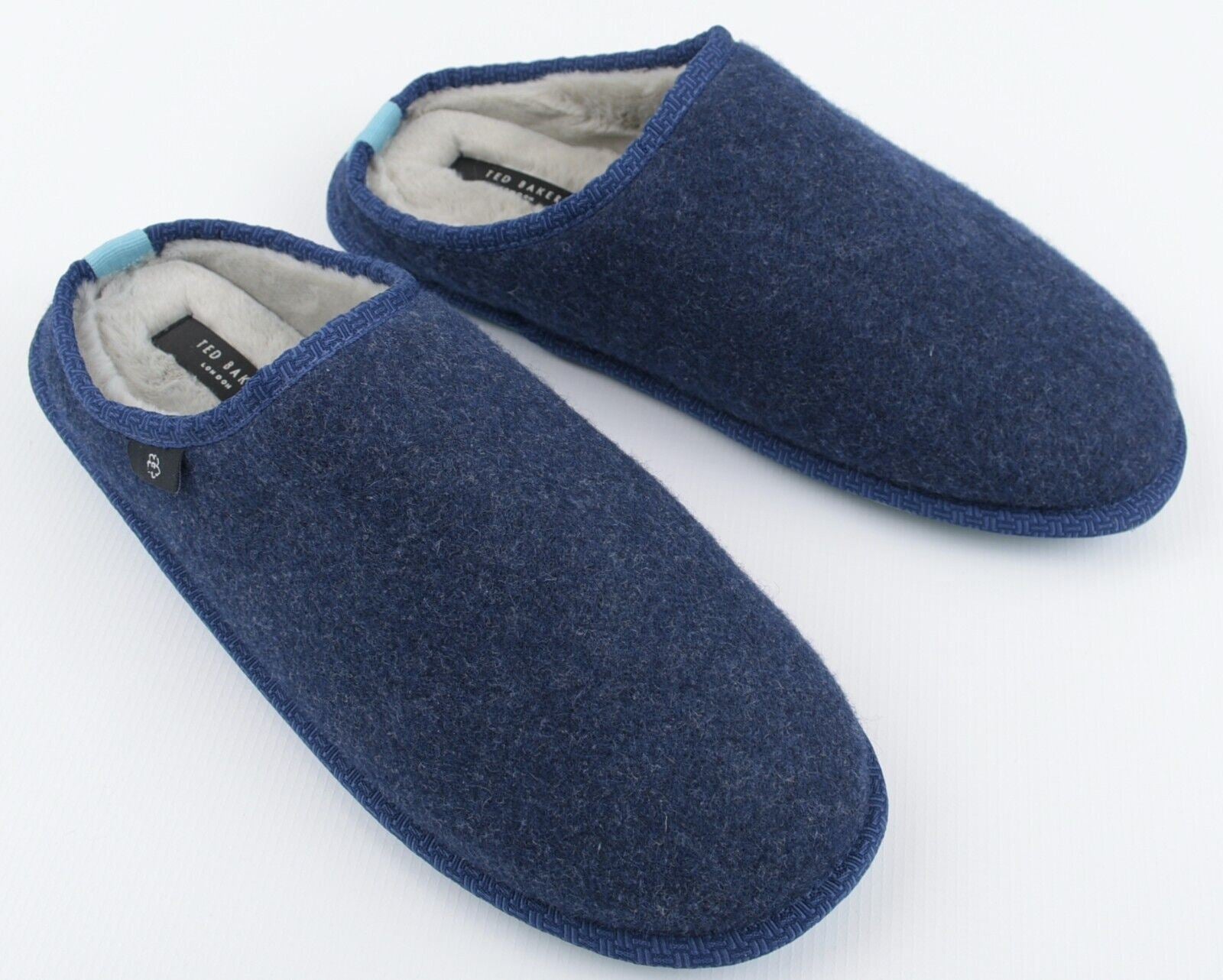 TED BAKER Men's SIMONN Felt Mulet Sole Slippers, Blue, size UK 12 /EU 46