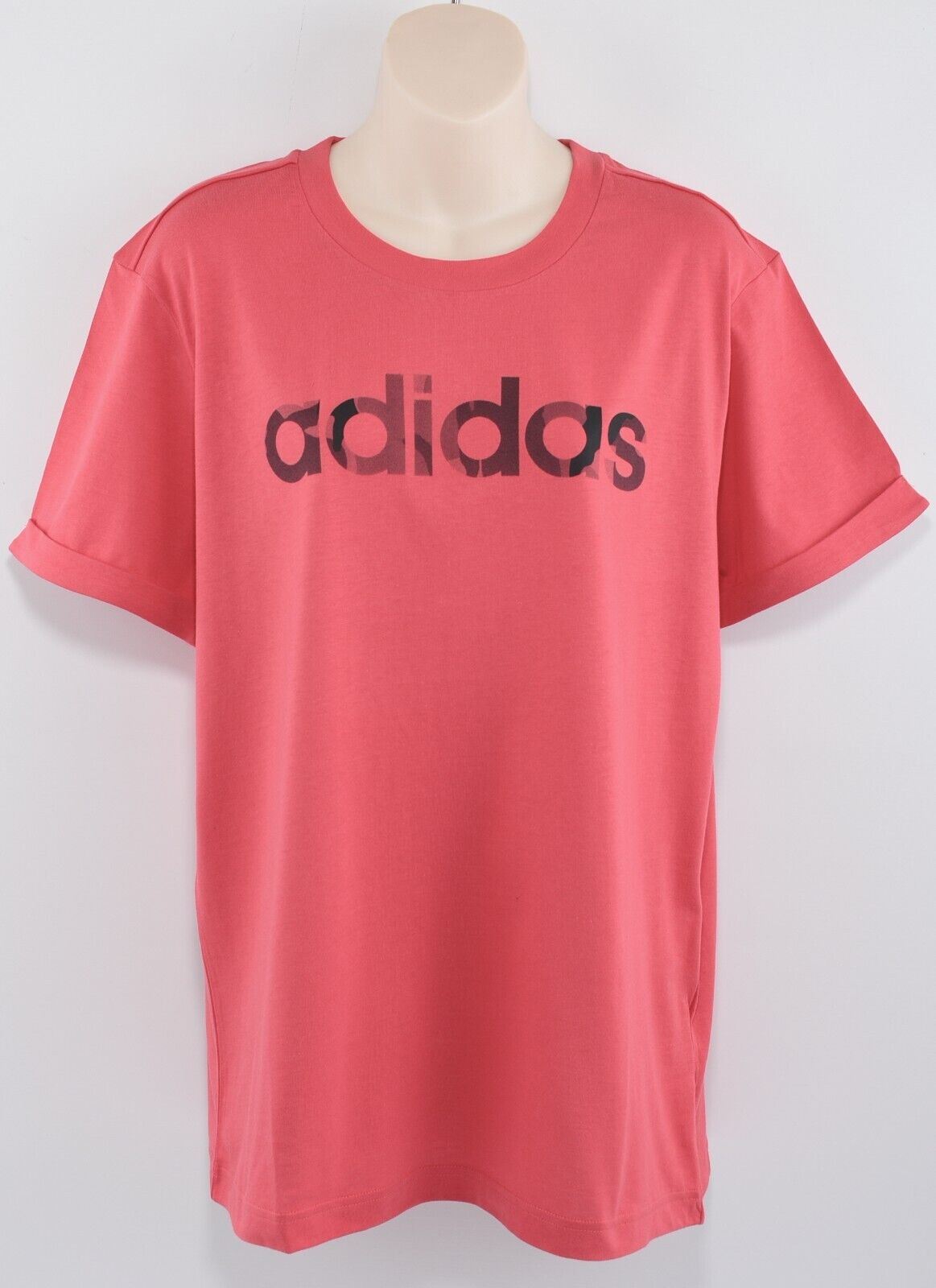 ADIDAS Women's Crew Neck Boyfriend T-shirt, Tee, Glory Red, size XS (UK 4-6)