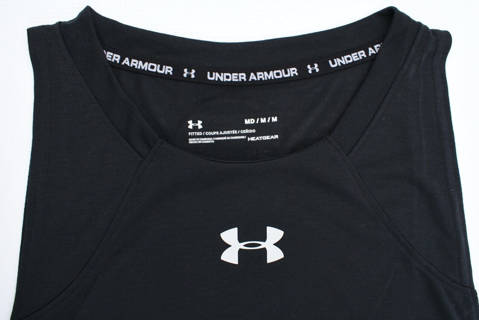 UNDER ARMOUR Men's Activewear Baseline Tank Top, Fitted Style, Black, size M