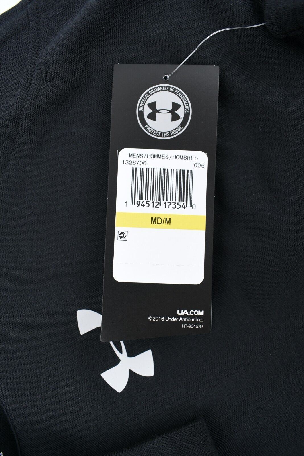 UNDER ARMOUR Men's Activewear Baseline Tank Top, Fitted Style, Black, size M