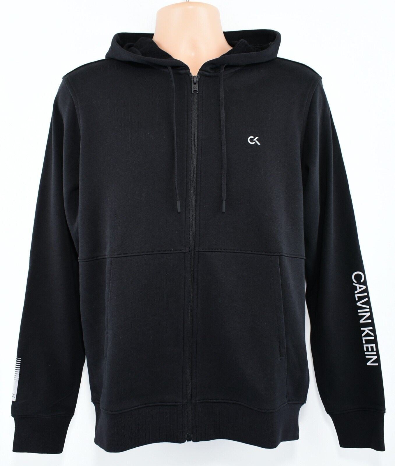 CALVIN KLEIN Performance Men's Full Zip Jacket, Hoodie Sweatshirt, Black, size S