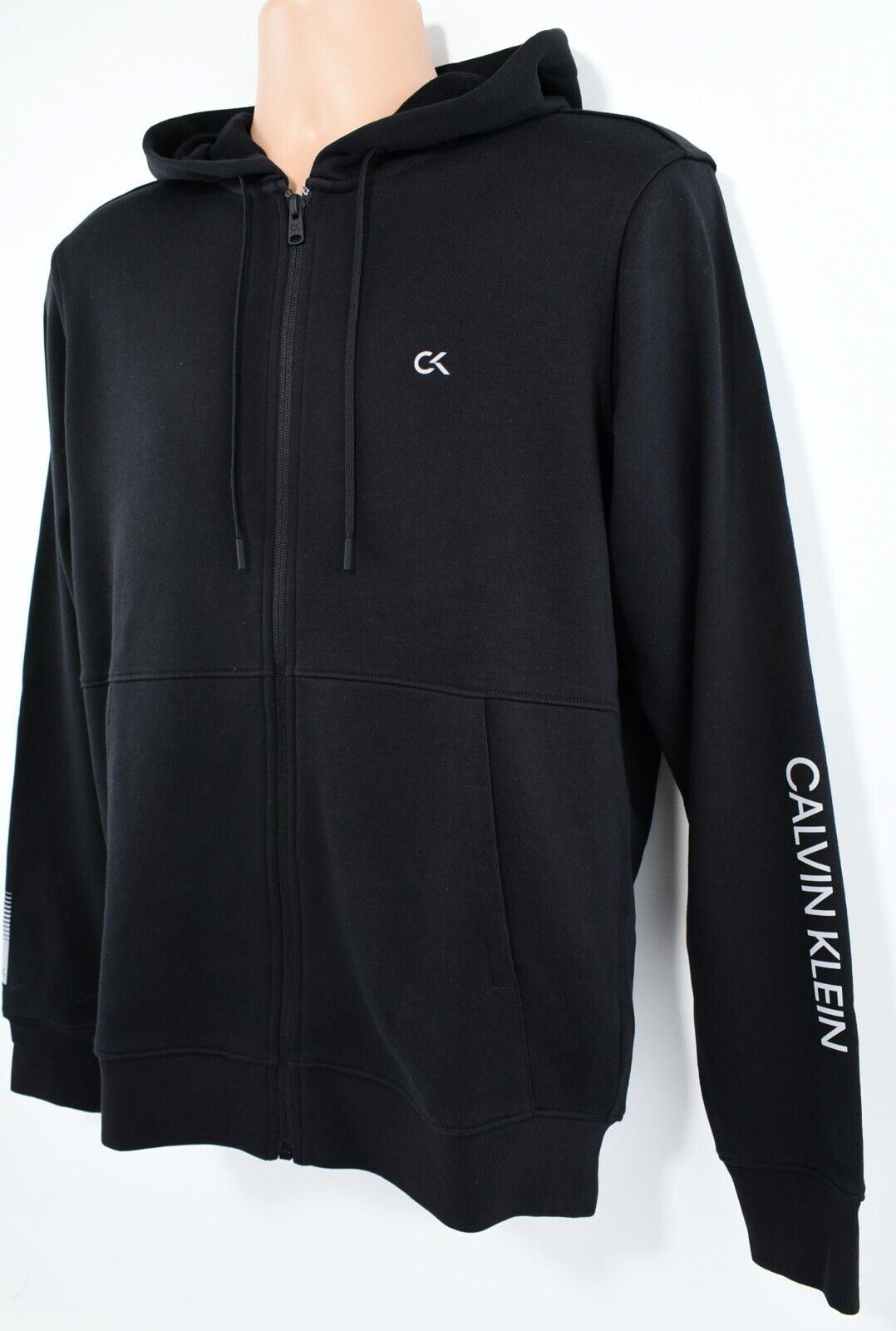 CALVIN KLEIN Performance Men's Full Zip Jacket, Hoodie Sweatshirt, Black, size S