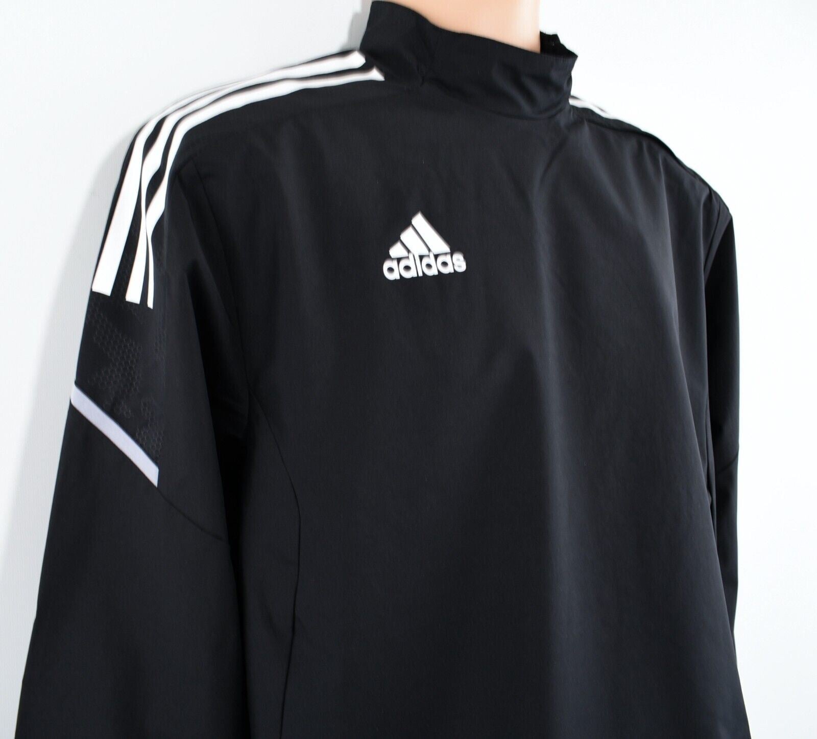 ADIDAS Men's Pullover Anorak Windbreaker Jacket, Black, size SMALL