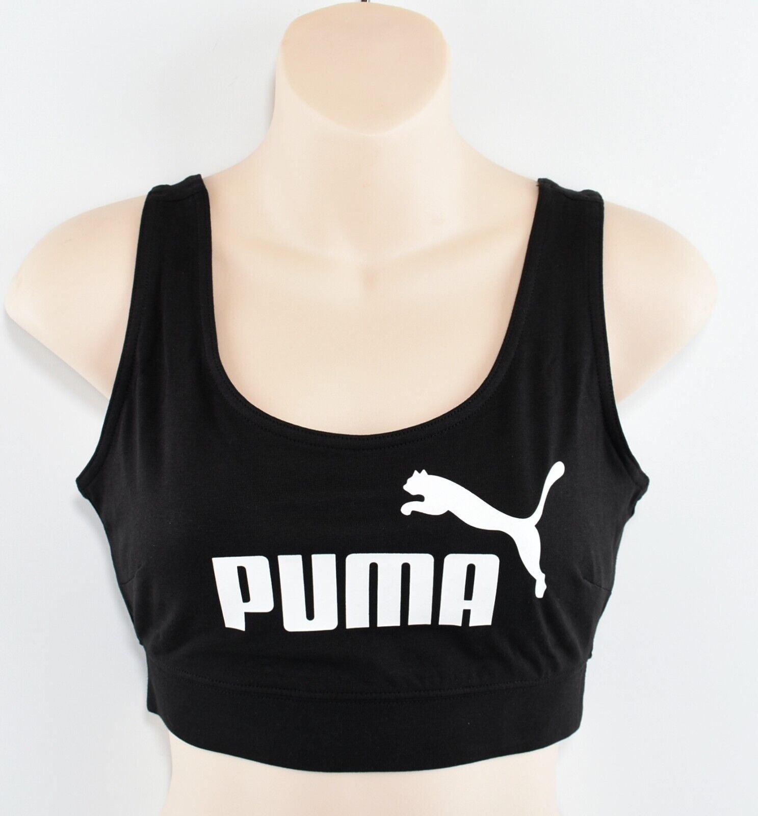 PUMA Women's Sports Bra Top, Tight Fit, Black, size L (UK 14)