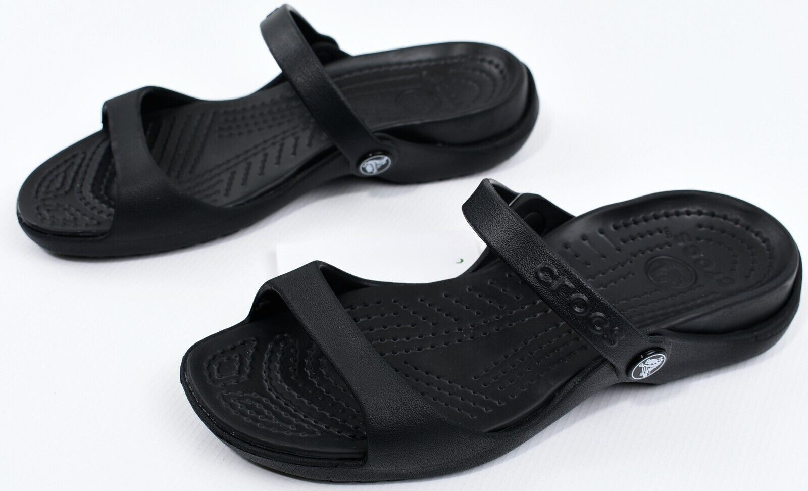 CROCS Women's CLEO Relaxed Fit Sandals Sliders, Black, size UK 5 EU 37-38