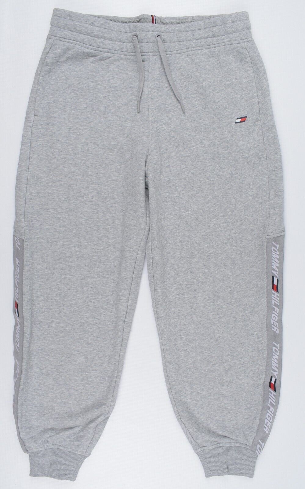 TOMMY HILFIGER Women's Logo Tape RELAXED Organic Cotton Joggers, Grey, size XS