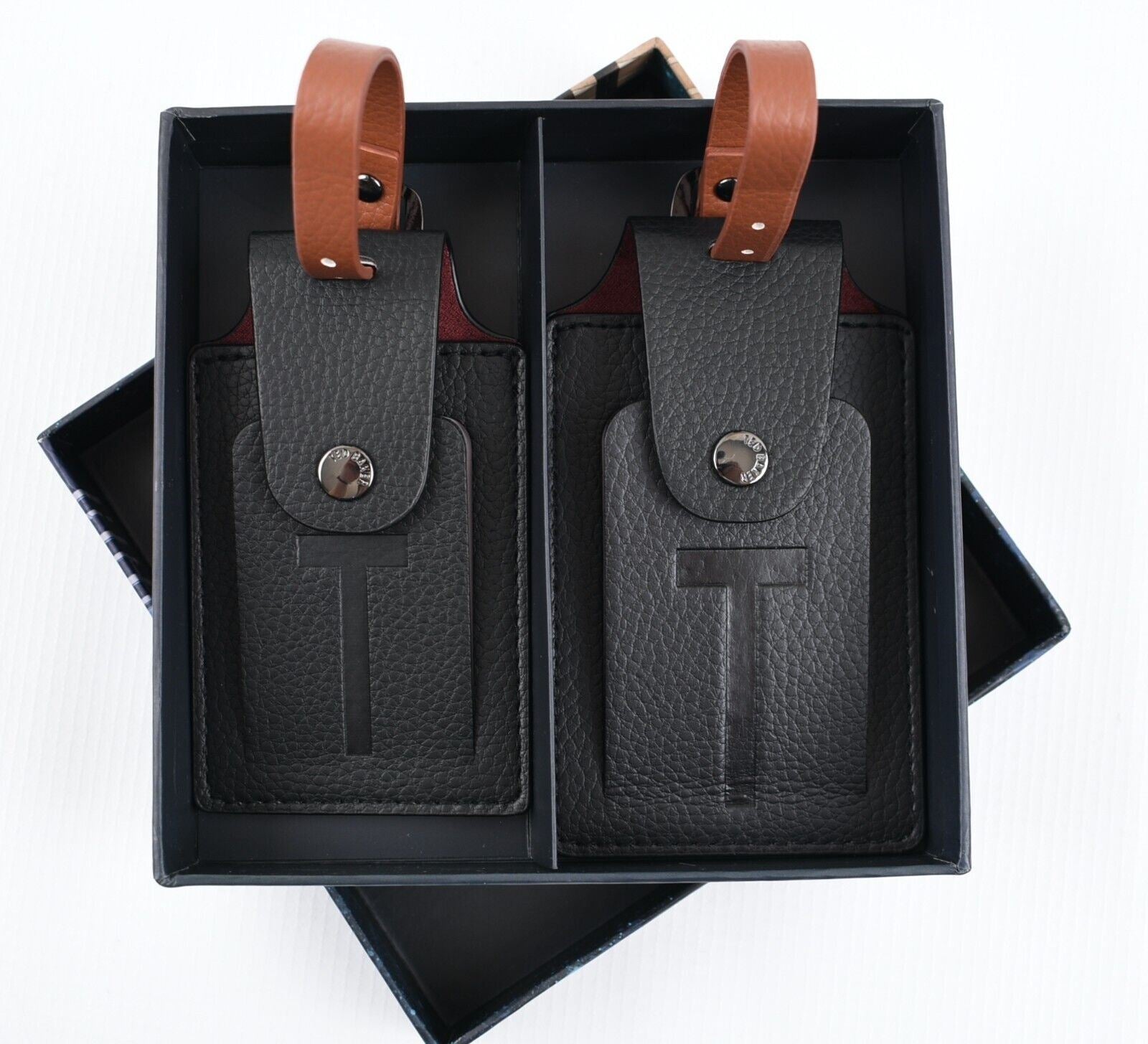 TED BAKER - TRULY GIFTED 2-pc Luggage Tag Set, Black, Gift Boxed