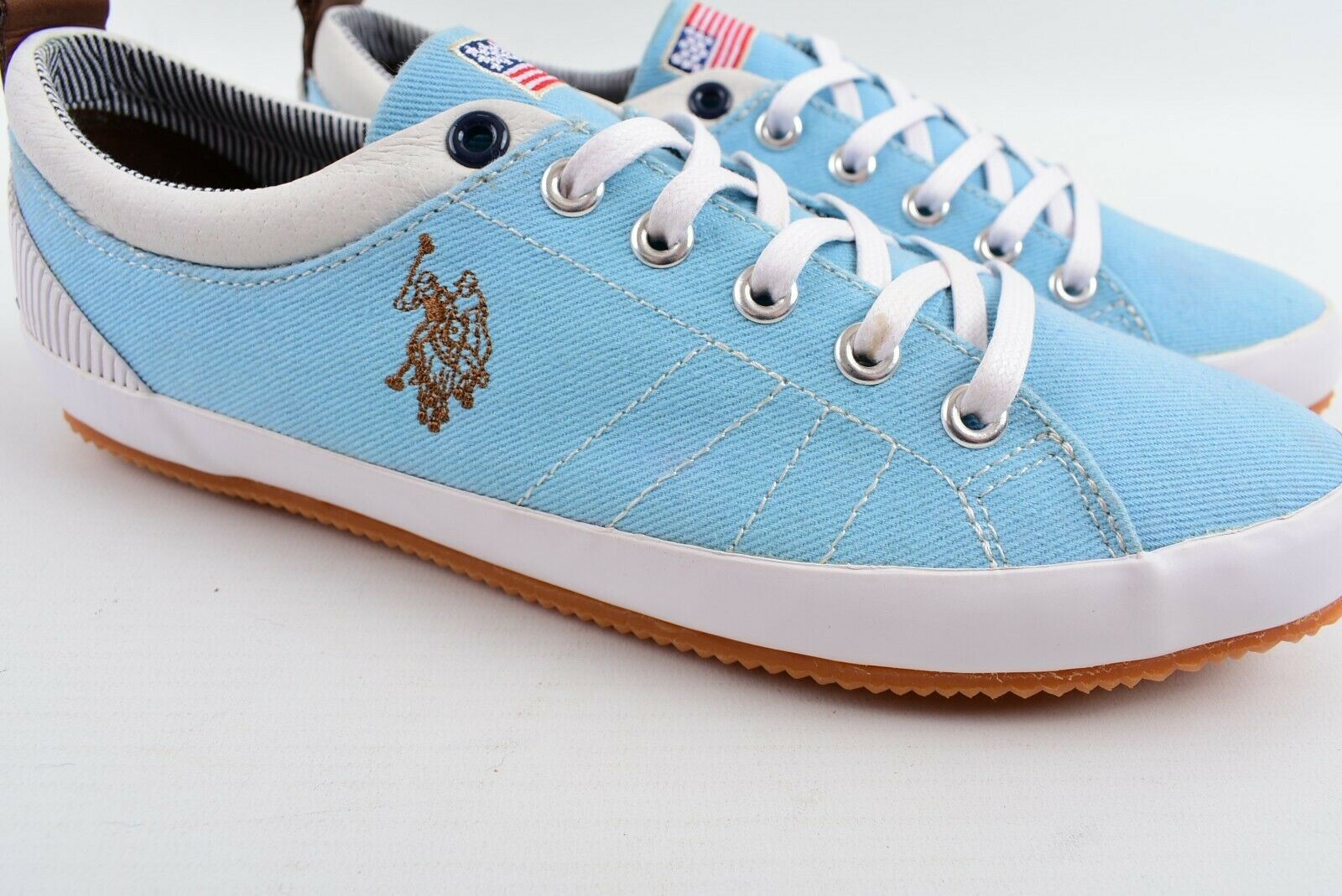 U.S. POLO ASSN. Women's LAURIE Canvas Trainers, Sky Blue, UK 5 - EU 38 *MARKS*