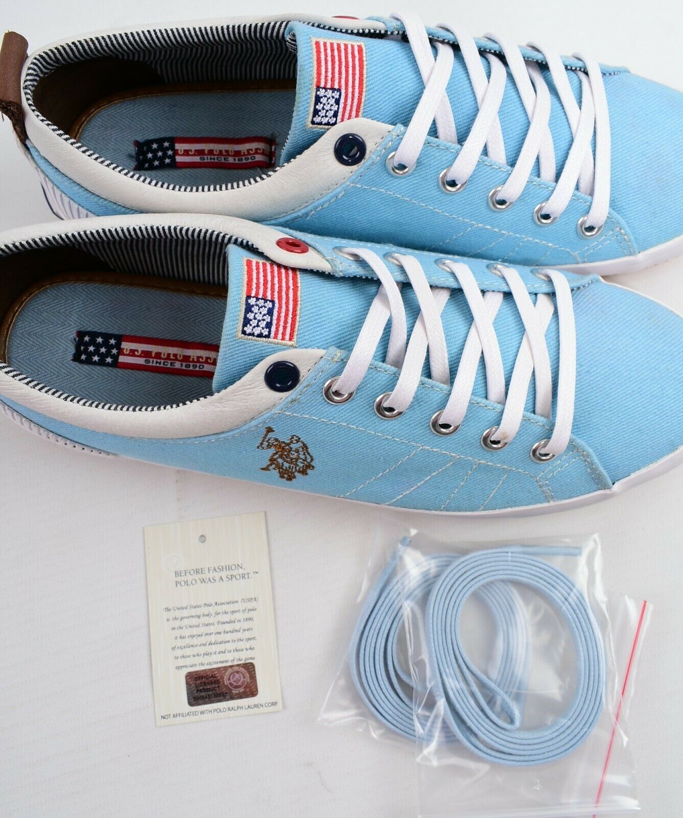 U.S. POLO ASSN. Women's LAURIE Canvas Trainers, Sky Blue, UK 5 - EU 38 *MARKS*