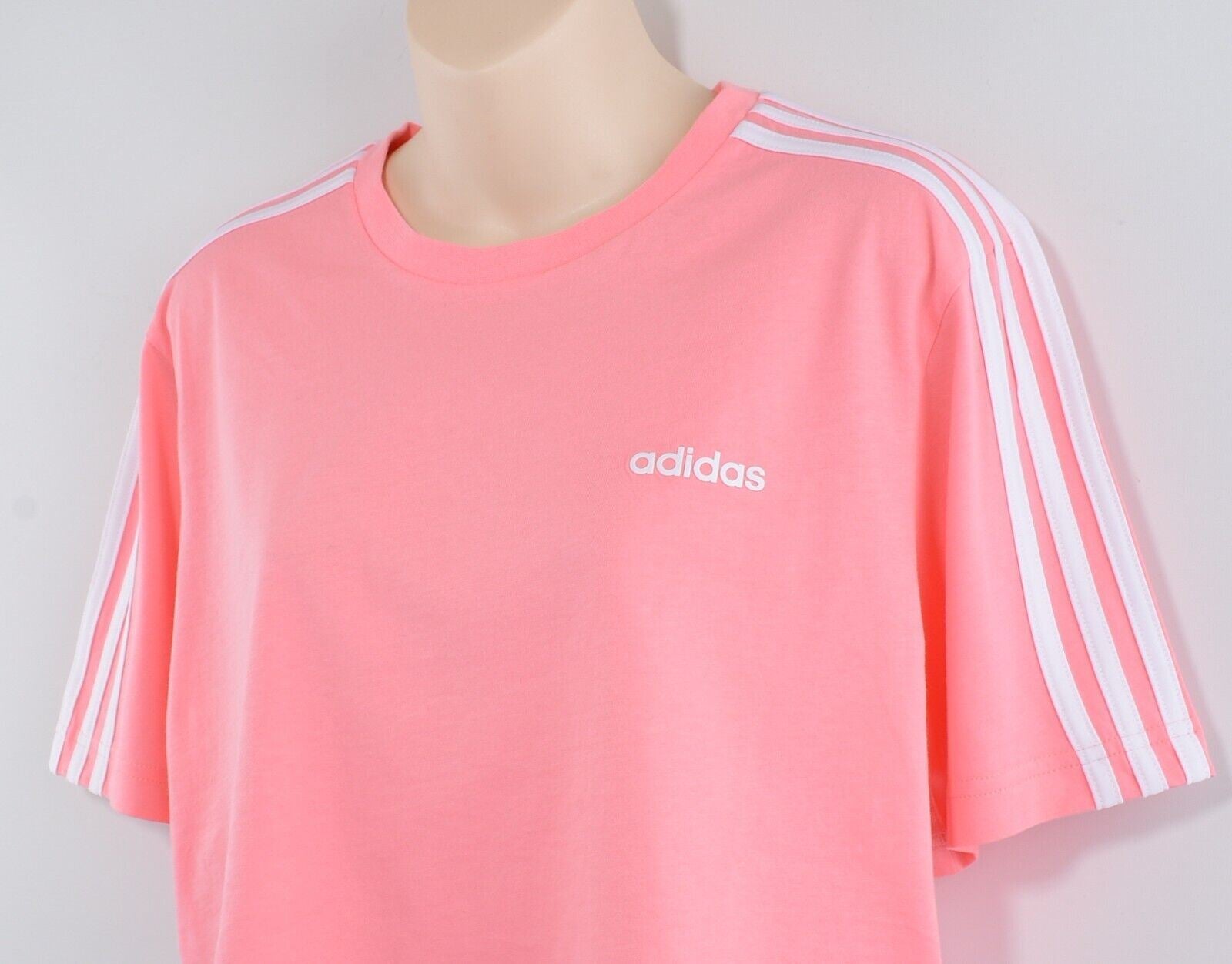 ADIDAS Womens 3 Stripes Cropped Tee, T-shirt, Glory Pink, size S (UK 8-10)