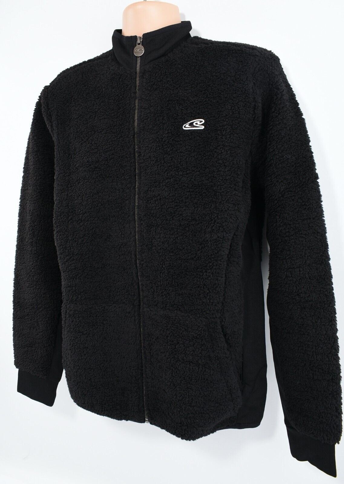 O'NEILL Men's Full Zip Sherpa Teddy Fleece Jacket, Black, size SMALL