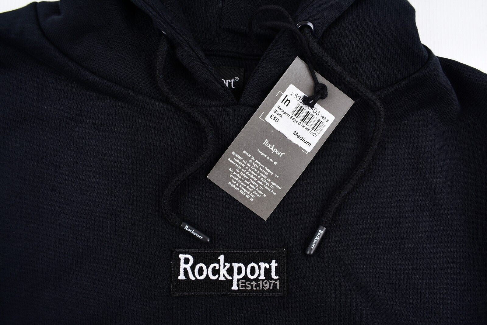 ROCKPORT - EDGE Men's Hooded Sweatshirt, Hoodie, Black, size M