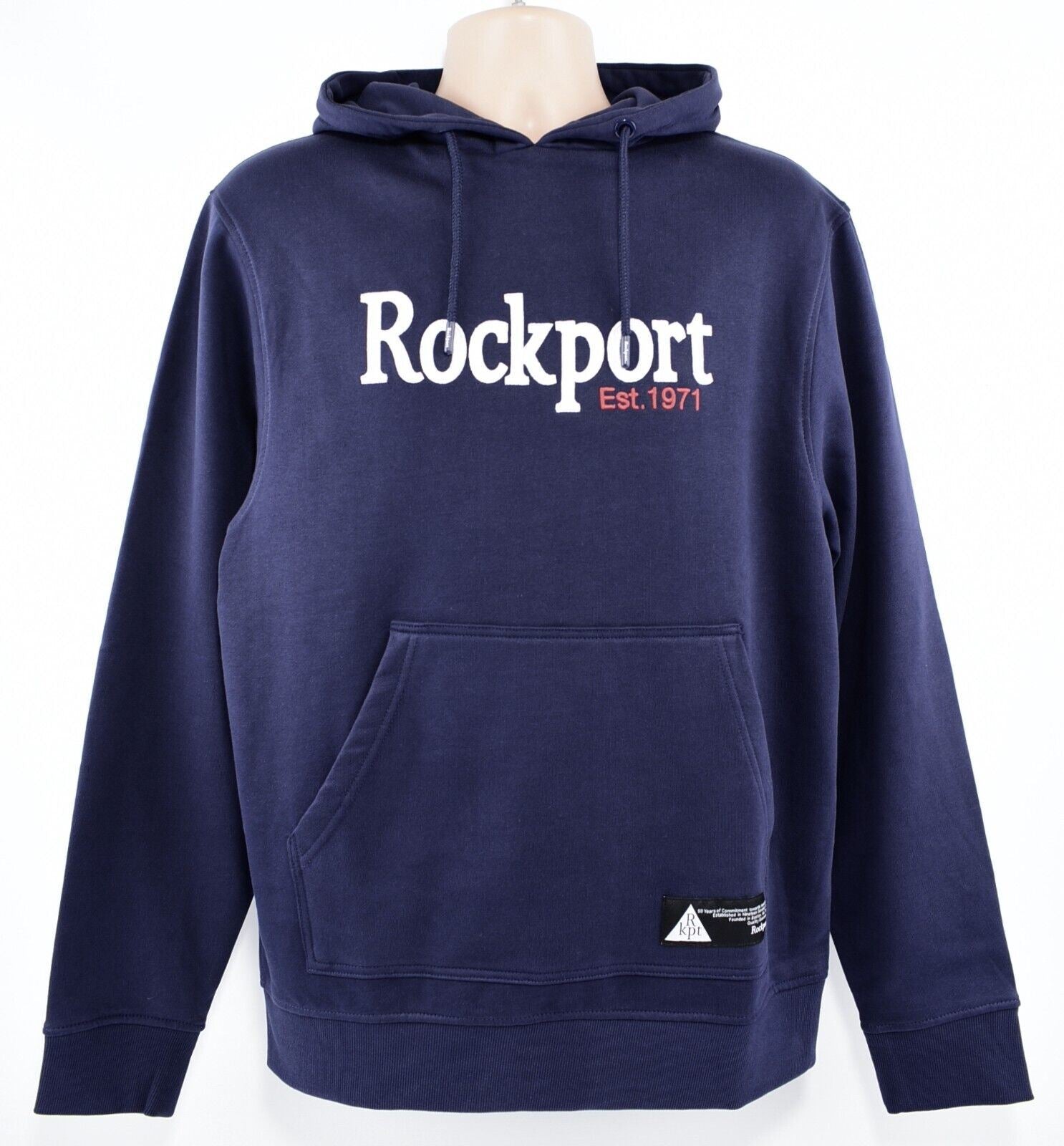 ROCKPORT Men's MOTION Hooded Sweatshirt, Hoodie, Navy Blue, size M