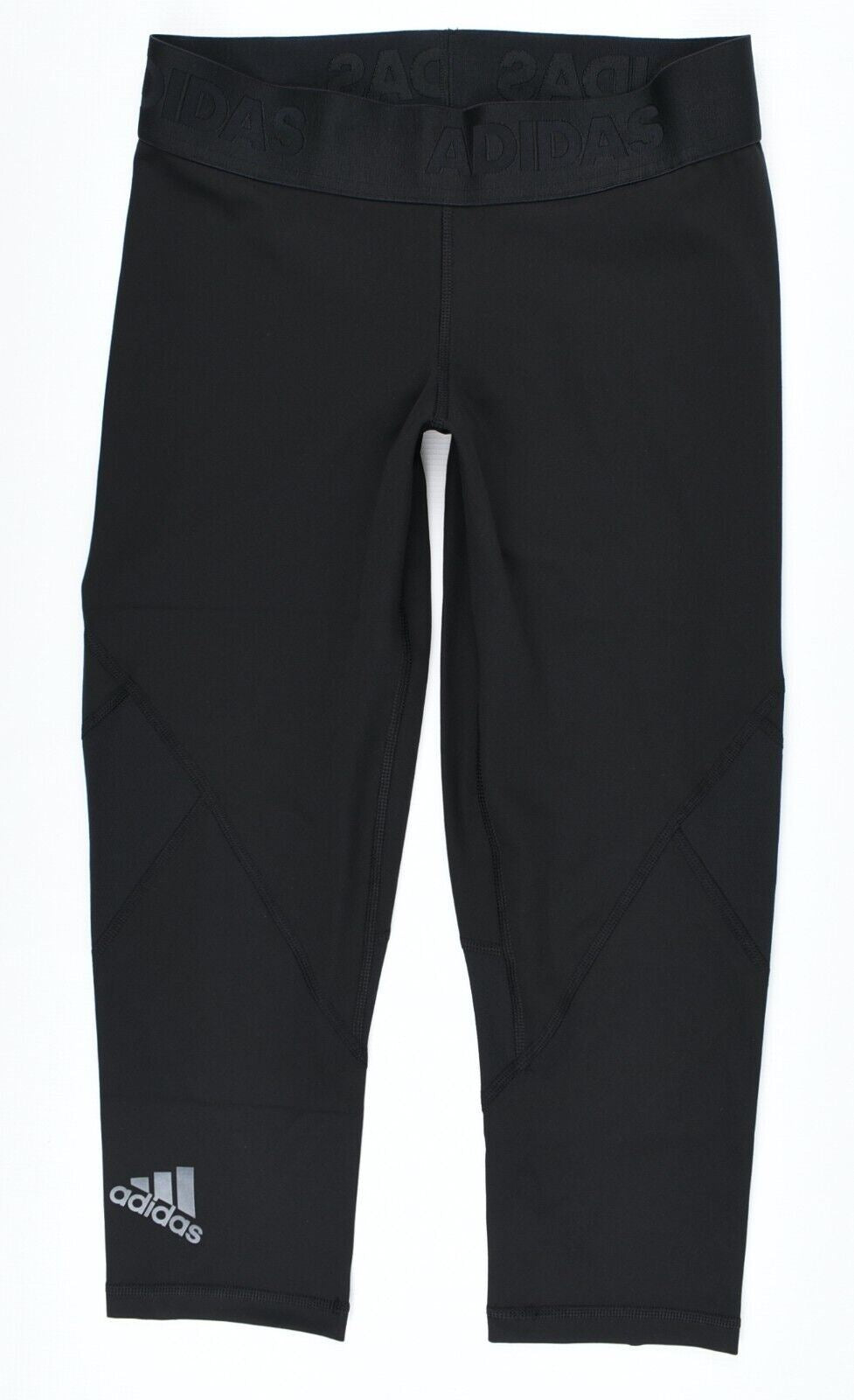 ADIDAS Women's ALPHASKIN 3/4 Sports Leggings, Black, size S (UK 8-10)