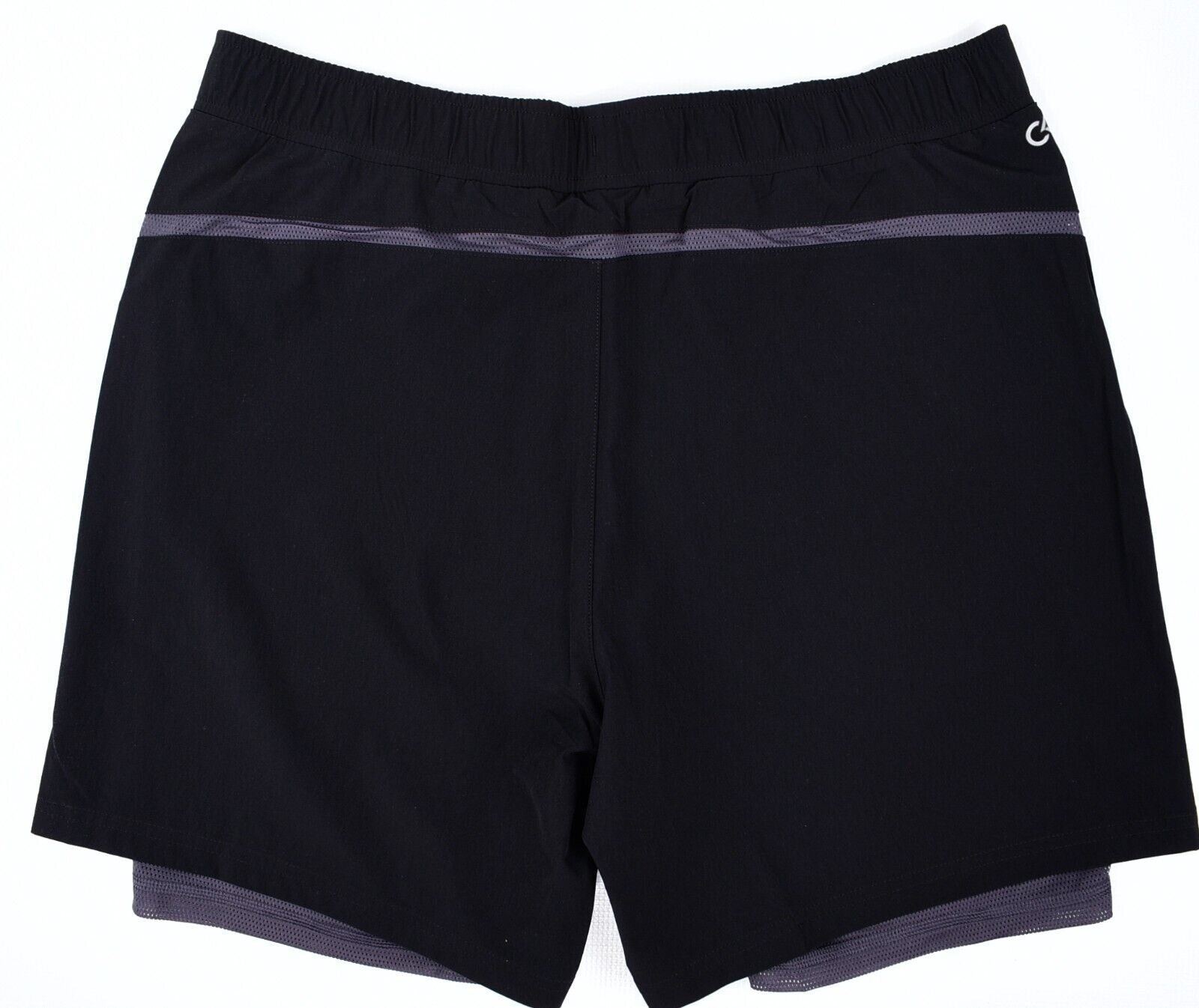CALVIN KLEIN Performance: Men's 2-in 1 Workout Shorts, Black/Grey, size SMALL