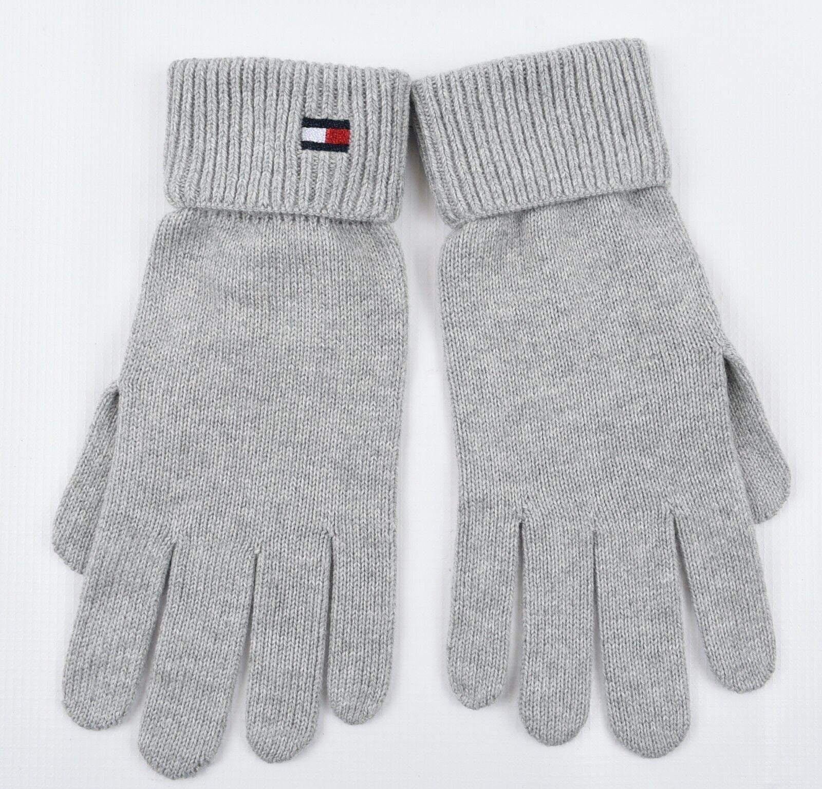 TOMMY HILFIGER Women's COTTON/CASHMERE Knitted Gloves, Grey Heather, One Size