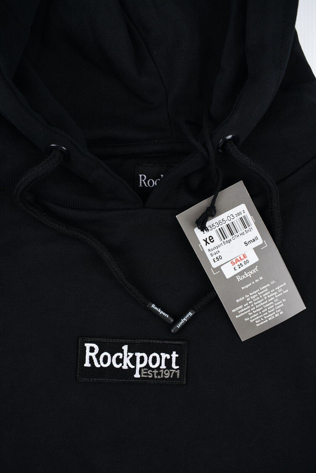 ROCKPORT - EDGE Men's Hooded Sweatshirt, Hoodie, Black, size S