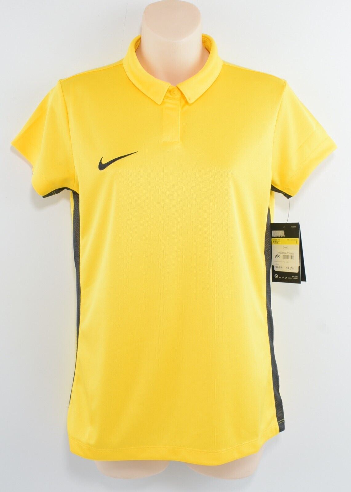 NIKE Dri-Fit Women's ACADEMIC POLO Shirt, T-shirt, Yellow, size S /UK 10