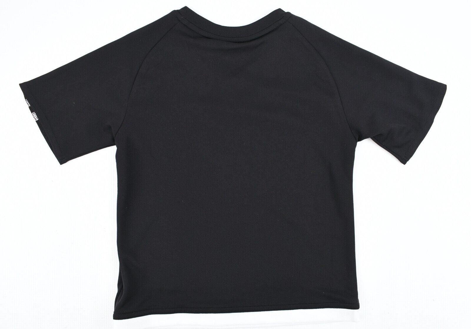 NIKE Kids' 3 Stripe ESTRO Tee, Activewear T-shirt, Black/White, size 3-4 years