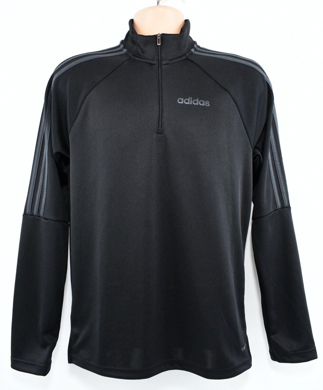 ADIDAS Men's SERENO 19 1/4 Zip Neck Long Sleeve Training Top, Black/Grey, size S